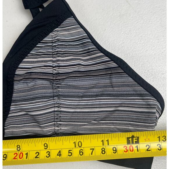 Athleta Small Veracruz Bikini Top Black/Gray Striped - Picture 4 of 5